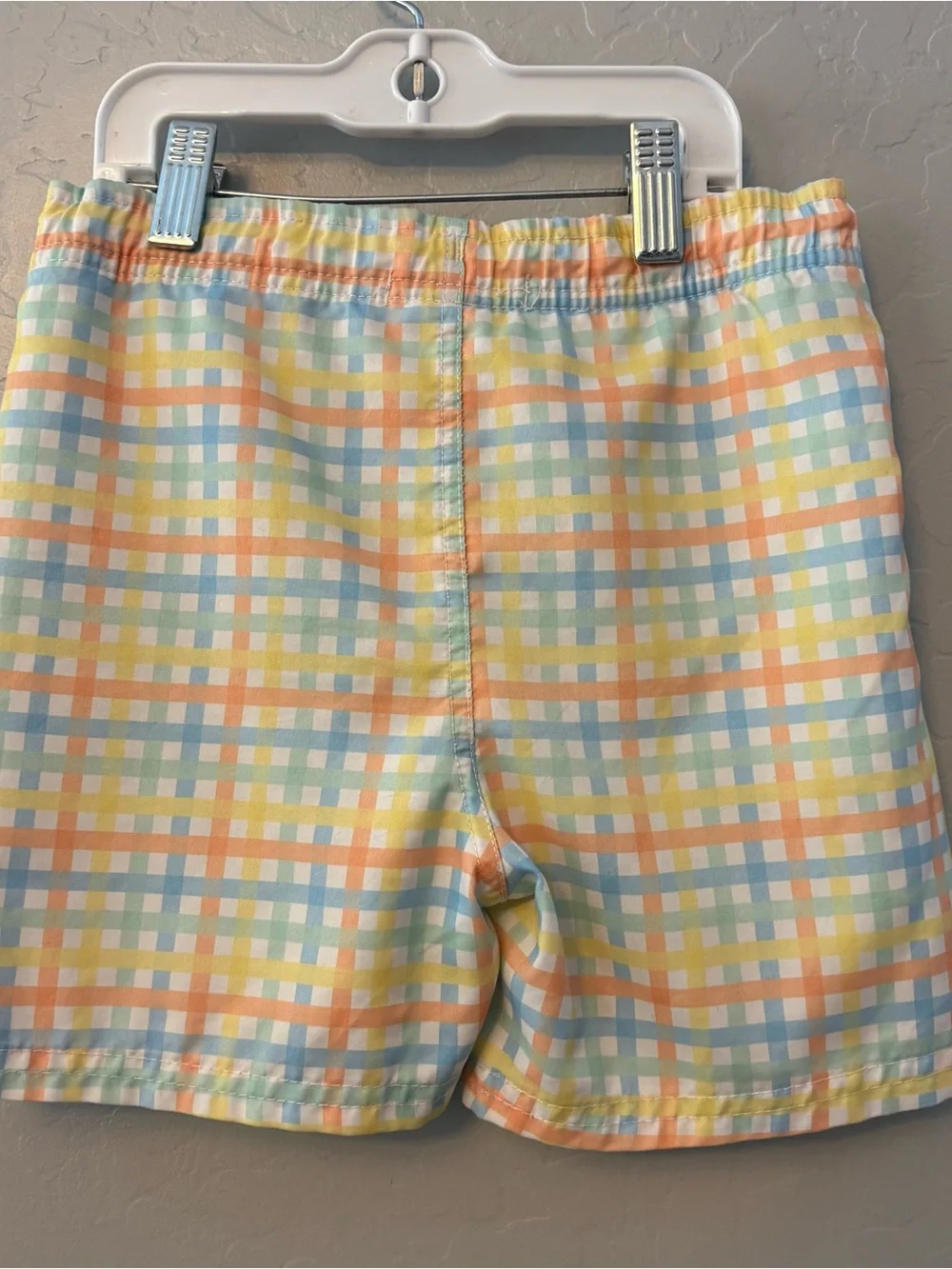 Ruggedbutts summertime gingham pastel swim trunks size 4t